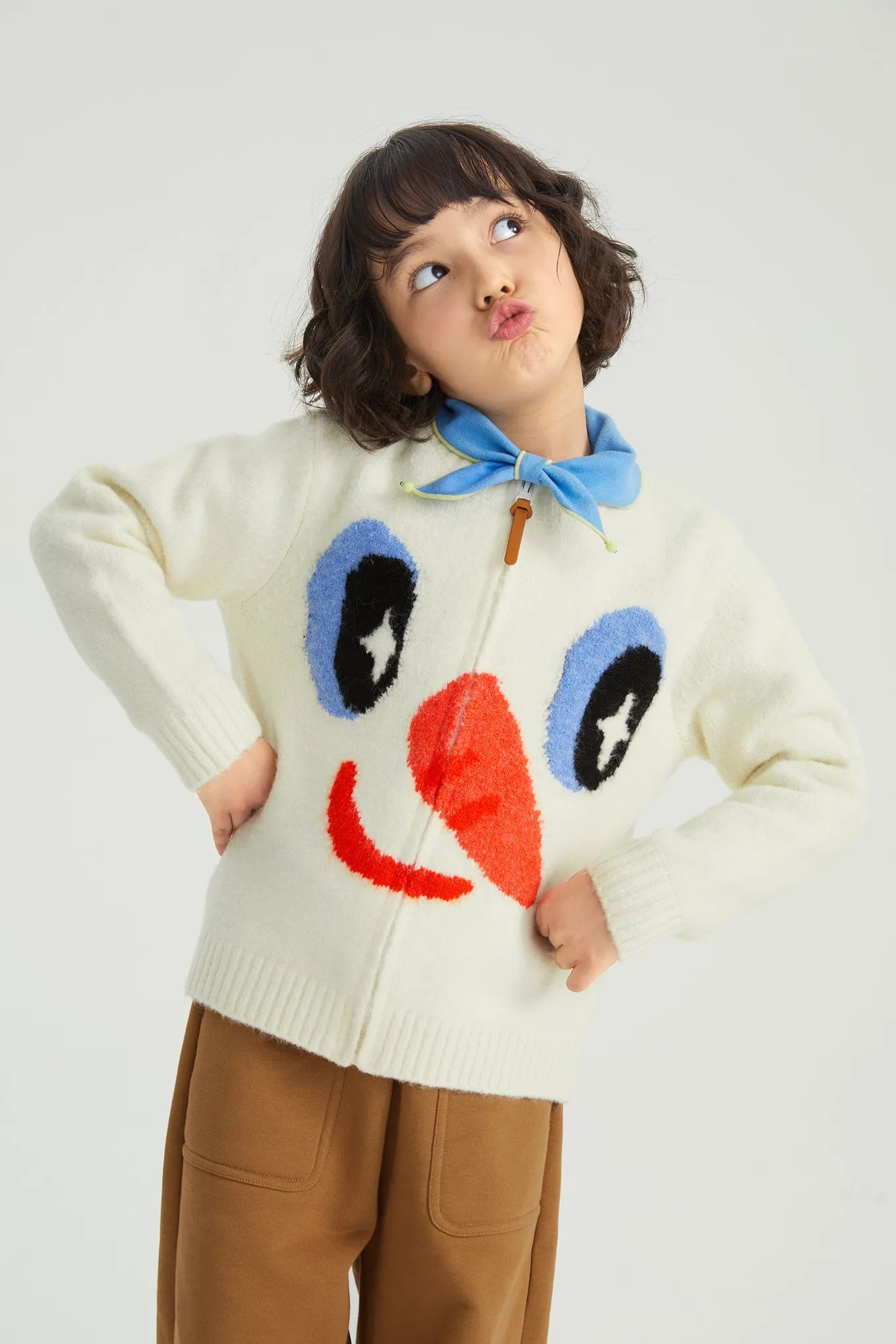 Poco Blush Close-Up Friends Jacquard Knit Sweater