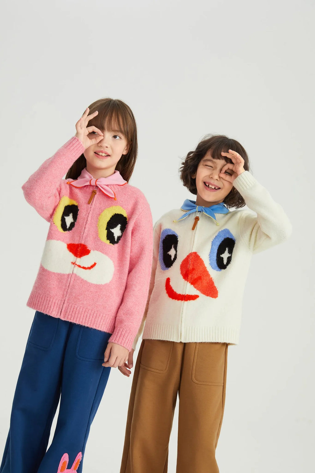 Poco Blush Close-Up Friends Jacquard Knit Sweater