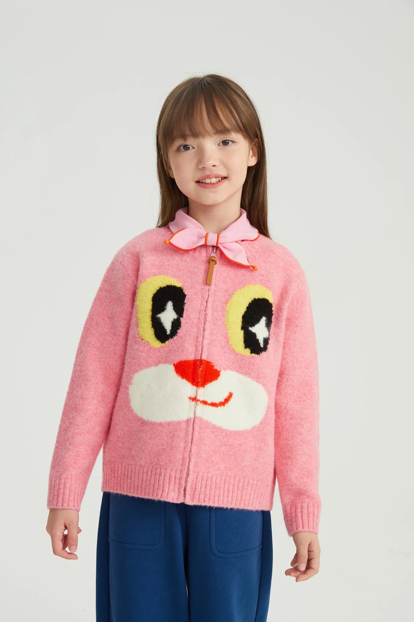 Poco Blush Close-Up Friends Jacquard Knit Sweater