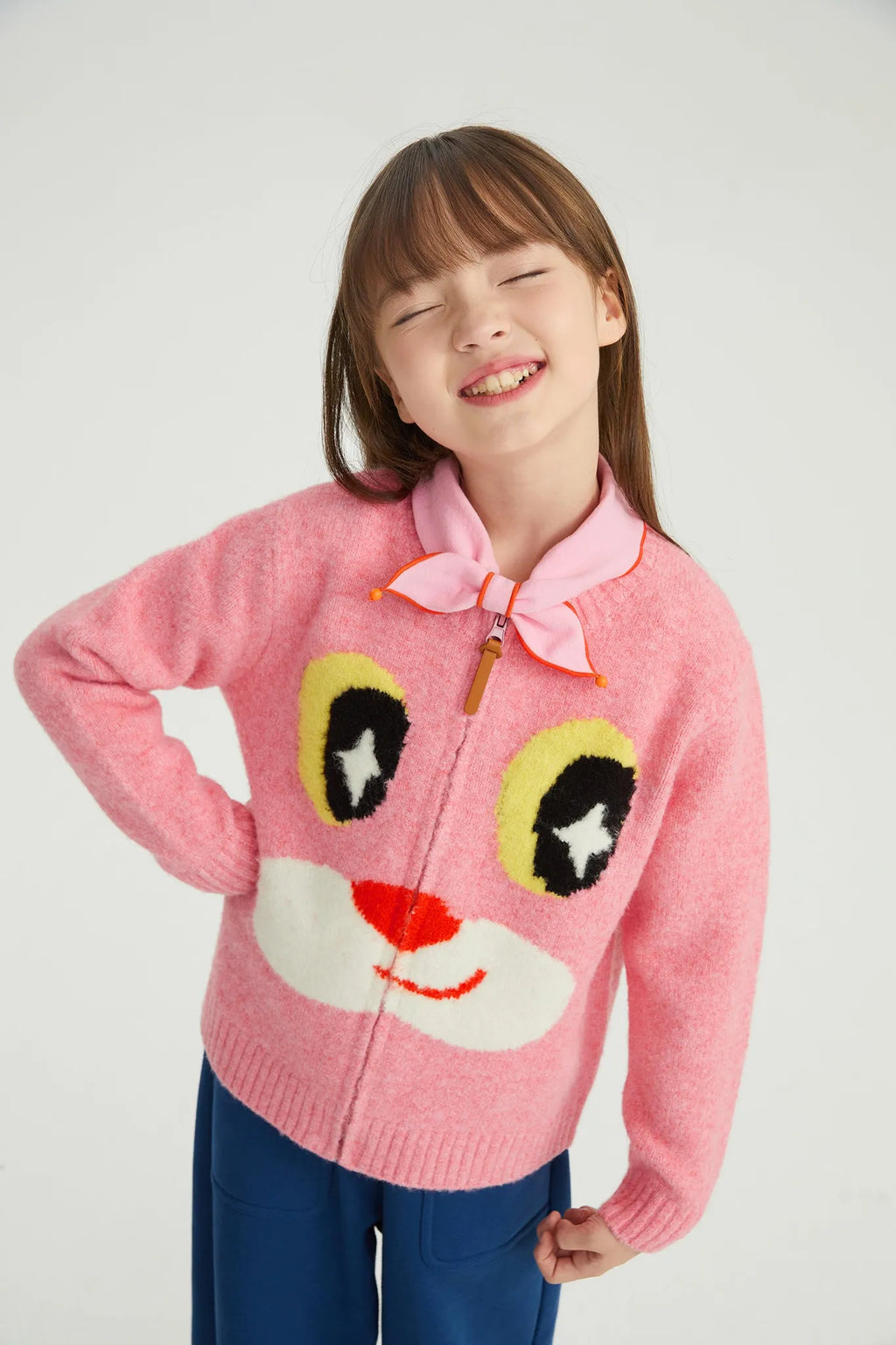 Poco Blush Close-Up Friends Jacquard Knit Sweater