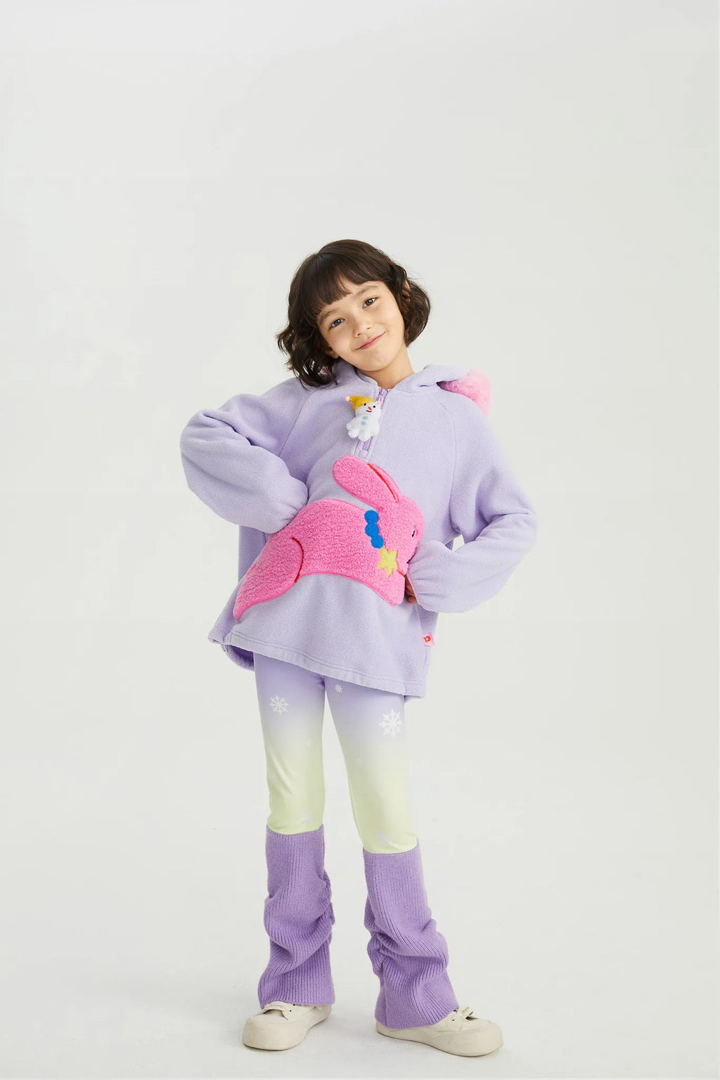 Poco Blush Snowman Wobbler & Star Bunny Fleece Hoodie