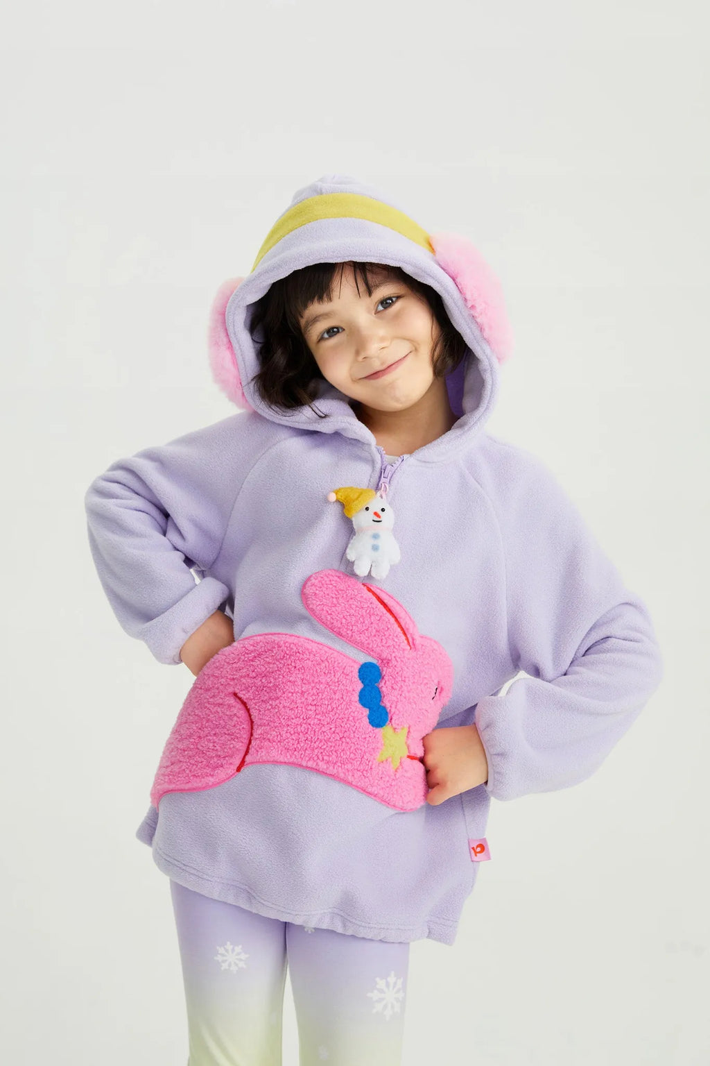 Poco Blush Snowman Wobbler & Star Bunny Fleece Hoodie