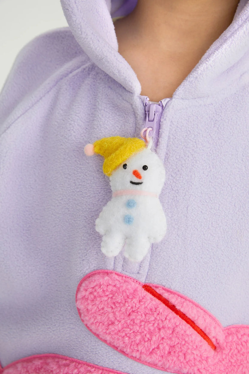 Snowman Wobbler & Star Bunny Fleece Hoodie by Poco Blush, image 10