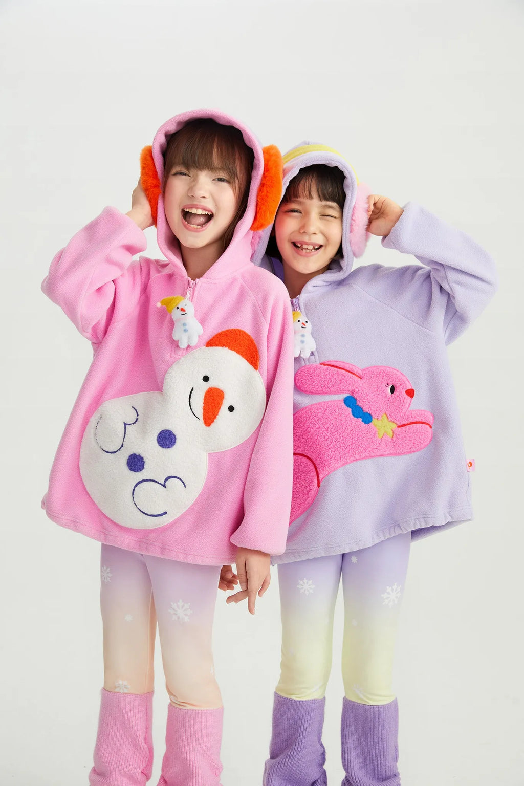 Poco Blush Snowman Wobbler & Star Bunny Fleece Hoodie