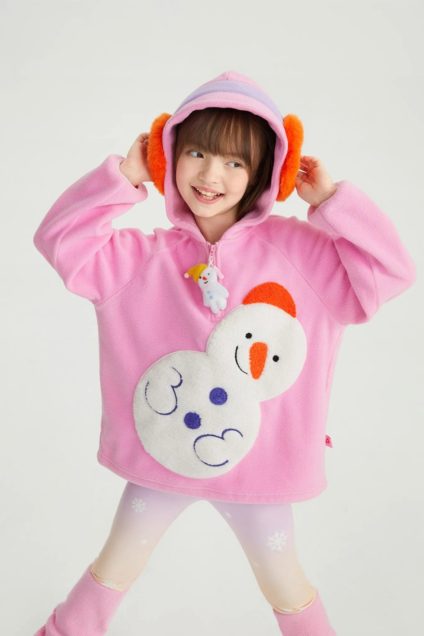 Poco Blush Snowman Wobbler & Star Bunny Fleece Hoodie