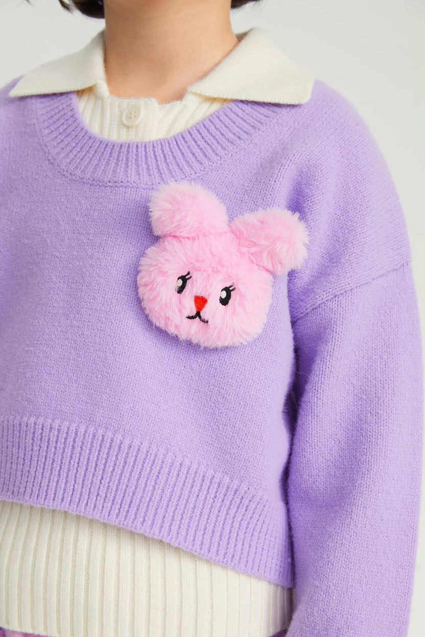 Starry Snowman & Bunny 2-in-1 Knit Sweater Set by Poco Blush, image 8