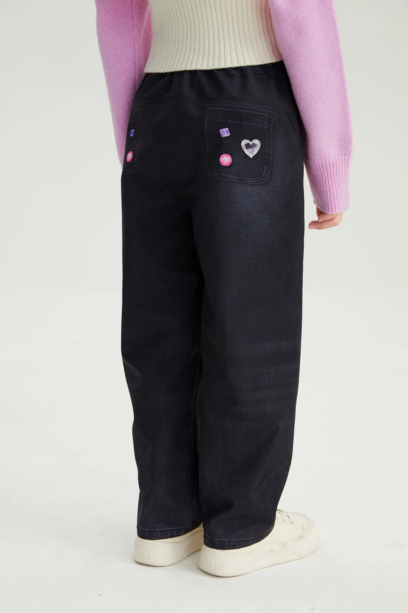 Snowman & Bunny Softshell Ski Pants – Painted Denim by Poco Blush, image 11
