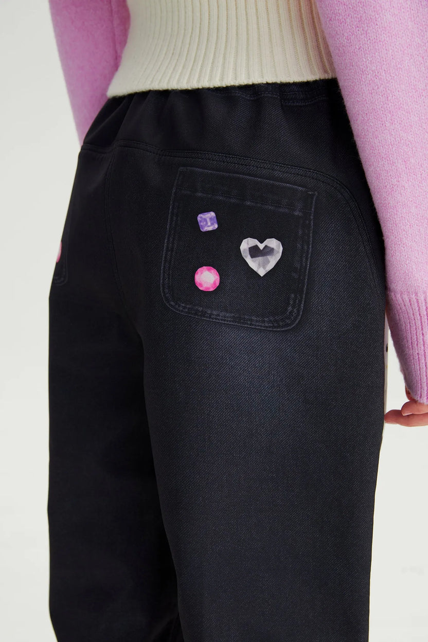 Snowman & Bunny Softshell Ski Pants – Painted Denim by Poco Blush, image 14