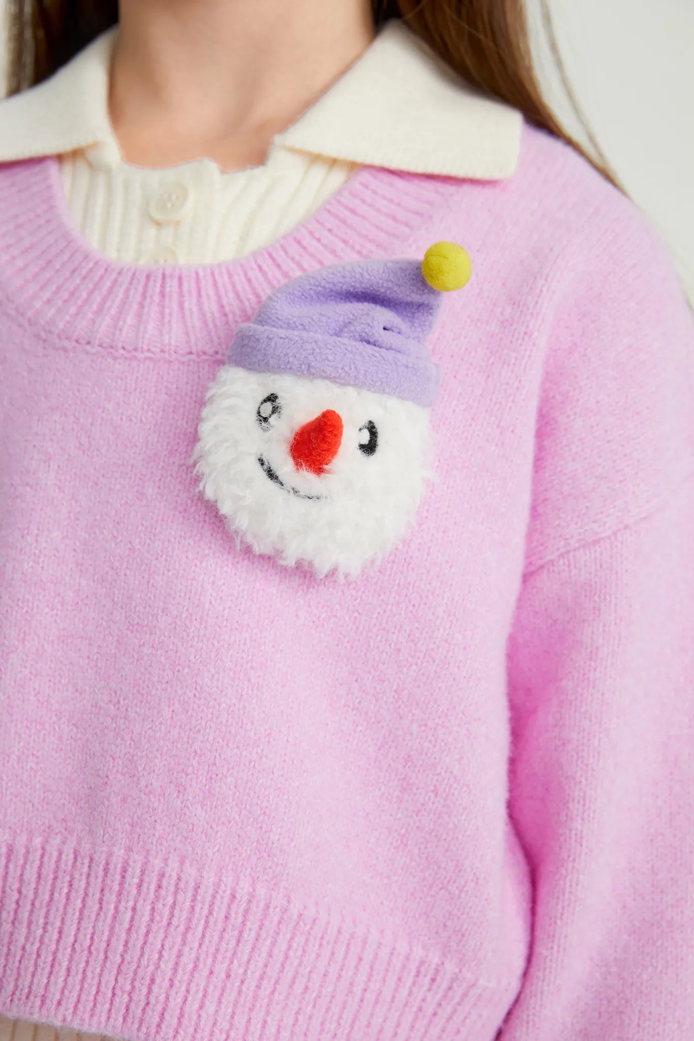 Poco Blush Starry Snowman & Bunny 2-in-1 Knit Sweater Set