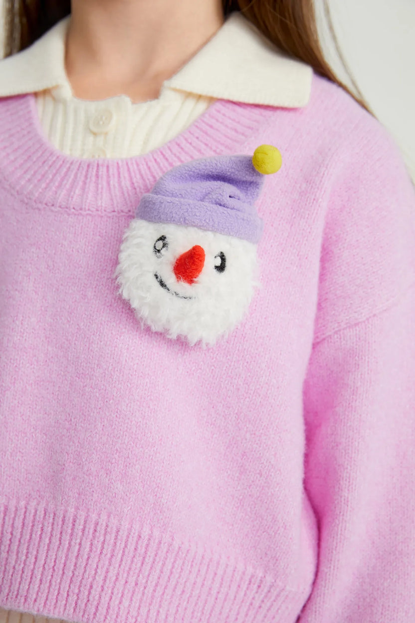 Starry Snowman & Bunny 2-in-1 Knit Sweater Set by Poco Blush, image 5