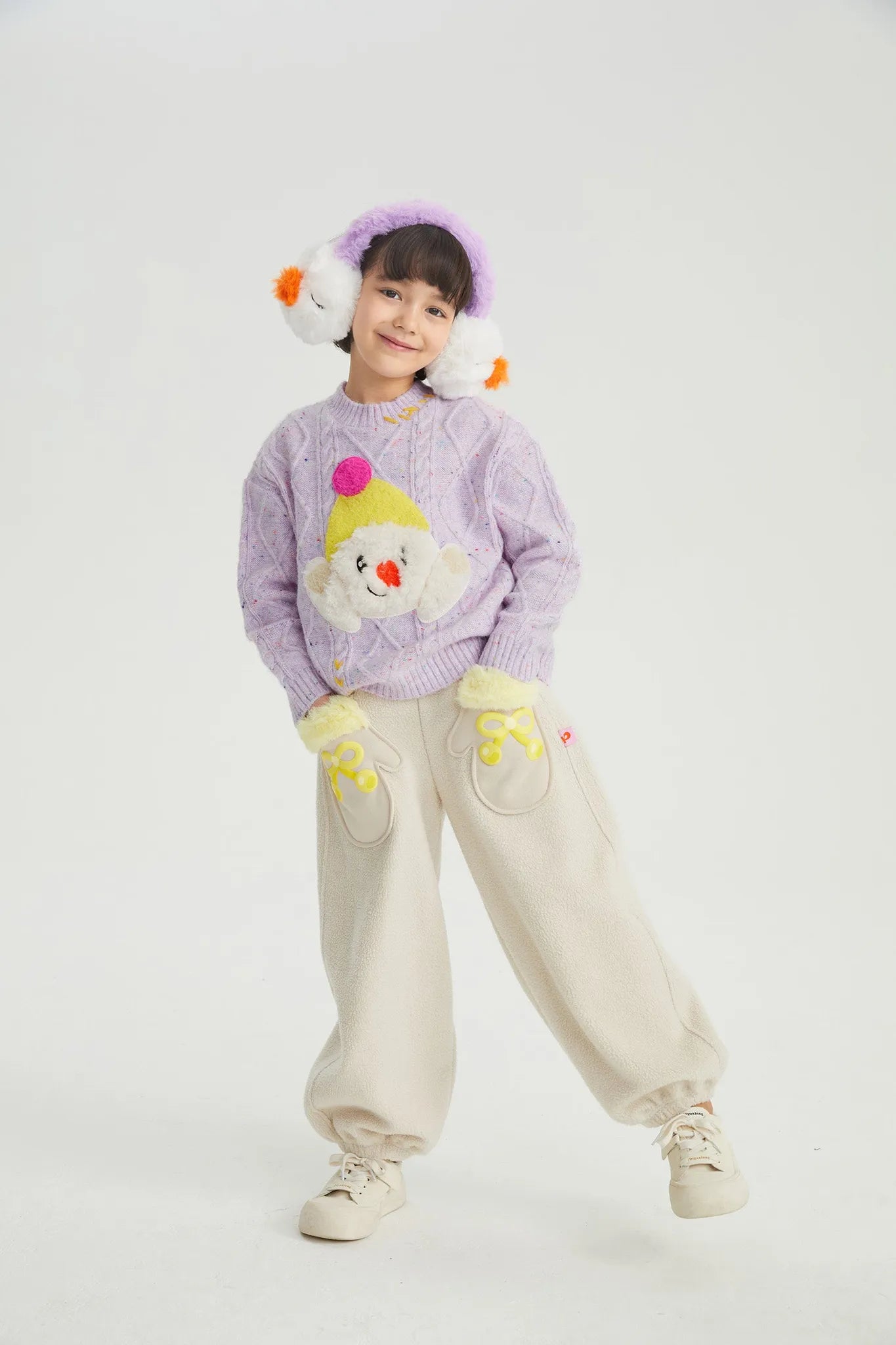 Poco Blush Snowman Mittens Sherpa Joggers