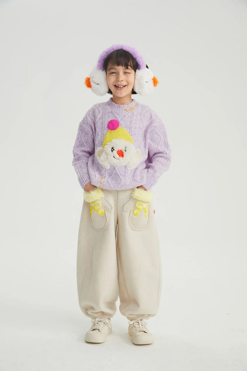 Snowman Mittens Sherpa Joggers by Poco Blush, image 8