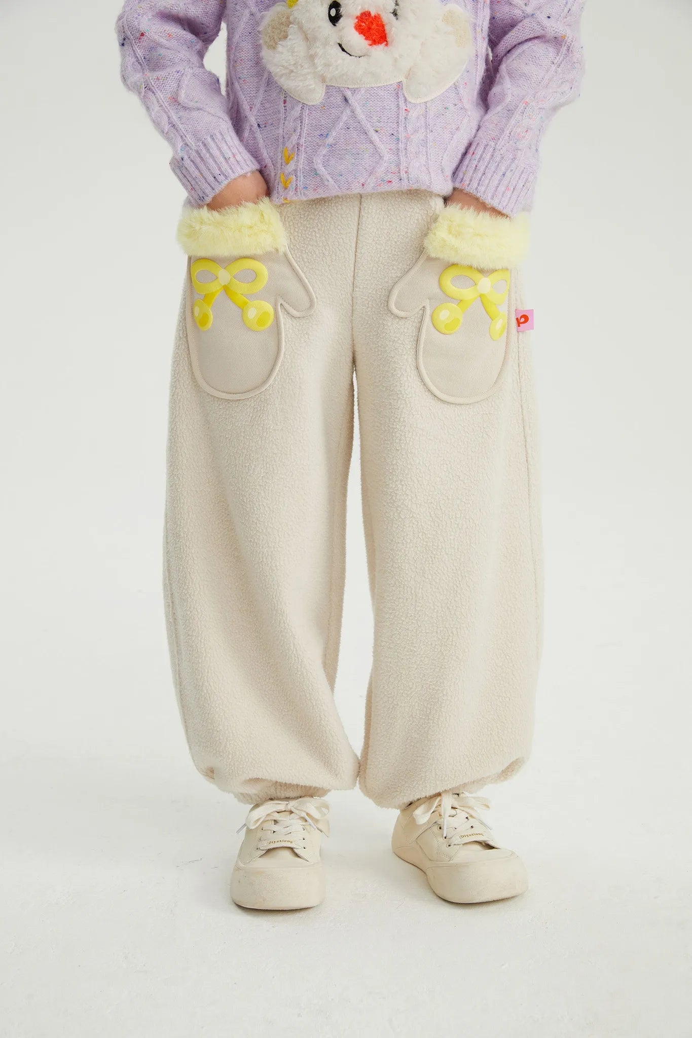 Poco Blush Snowman Mittens Sherpa Joggers