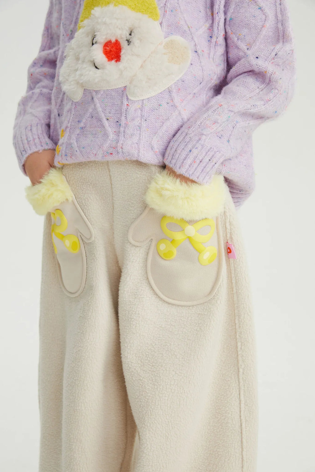 Poco Blush Snowman Mittens Sherpa Joggers