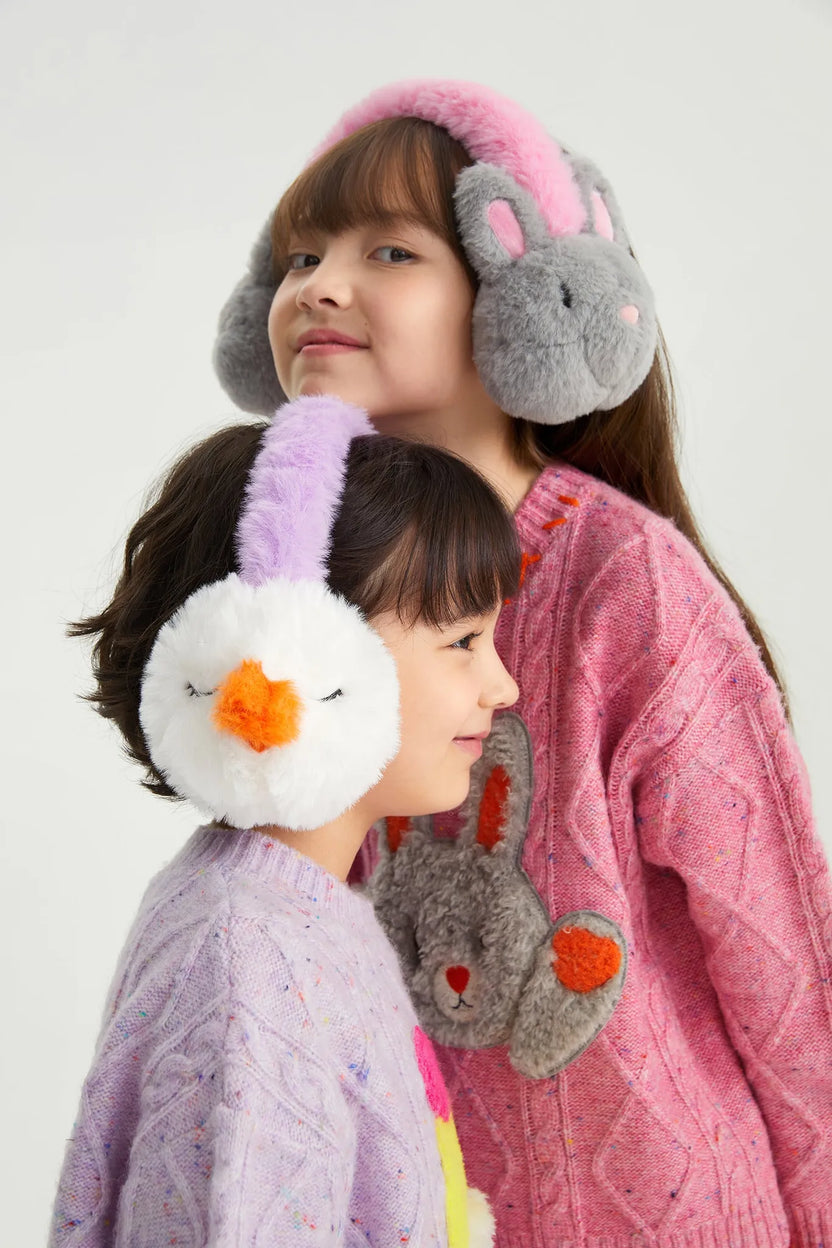Bunny & Snowman Cozy Earmuffs by Poco Blush, image 7