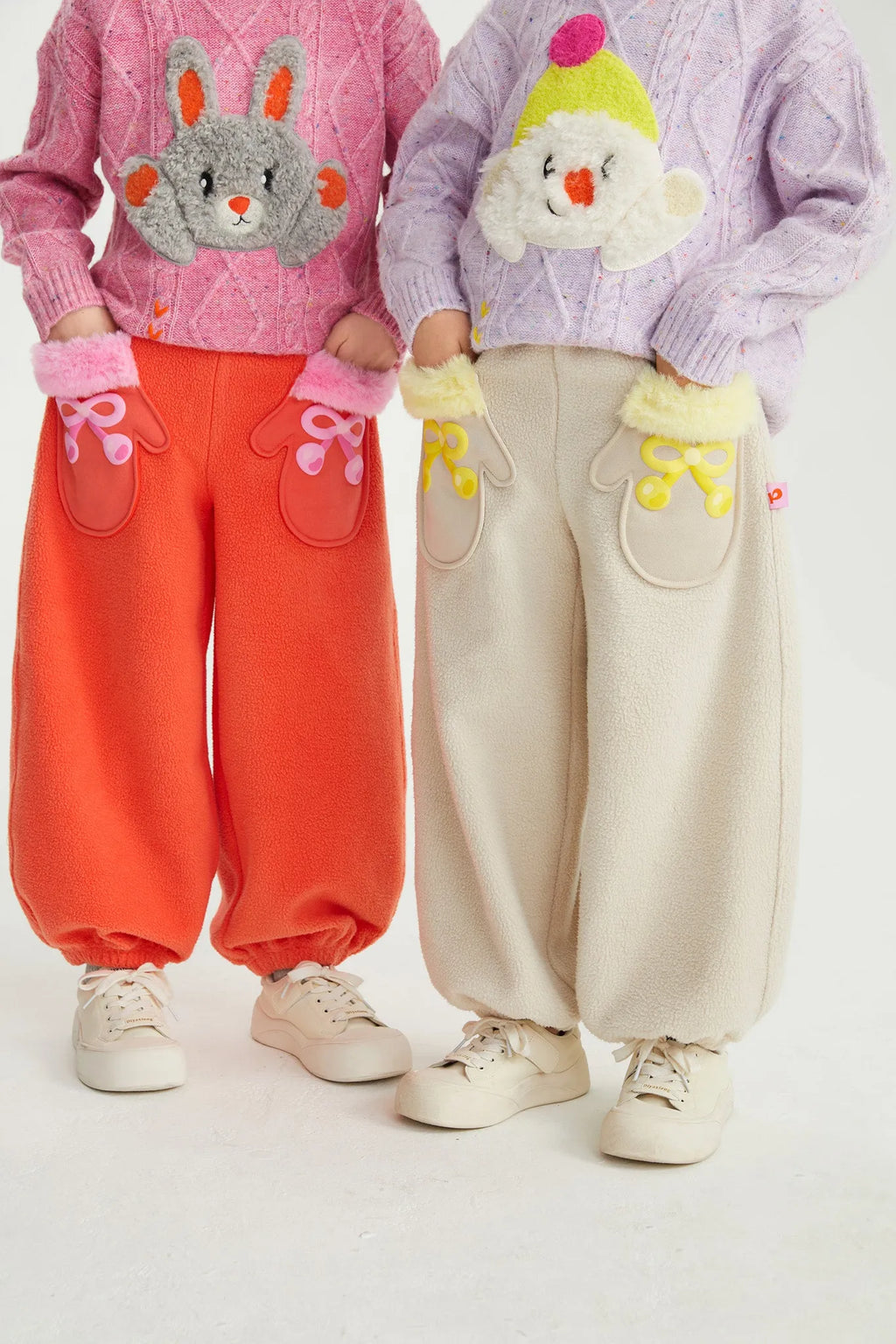 Poco Blush Snowman Mittens Sherpa Joggers