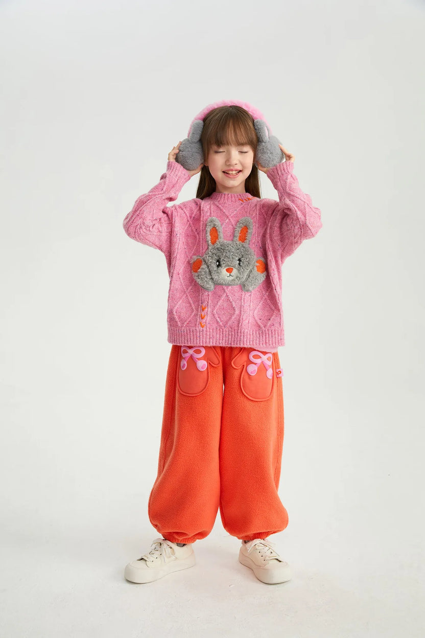 Snowman Mittens Sherpa Joggers by Poco Blush, image 4