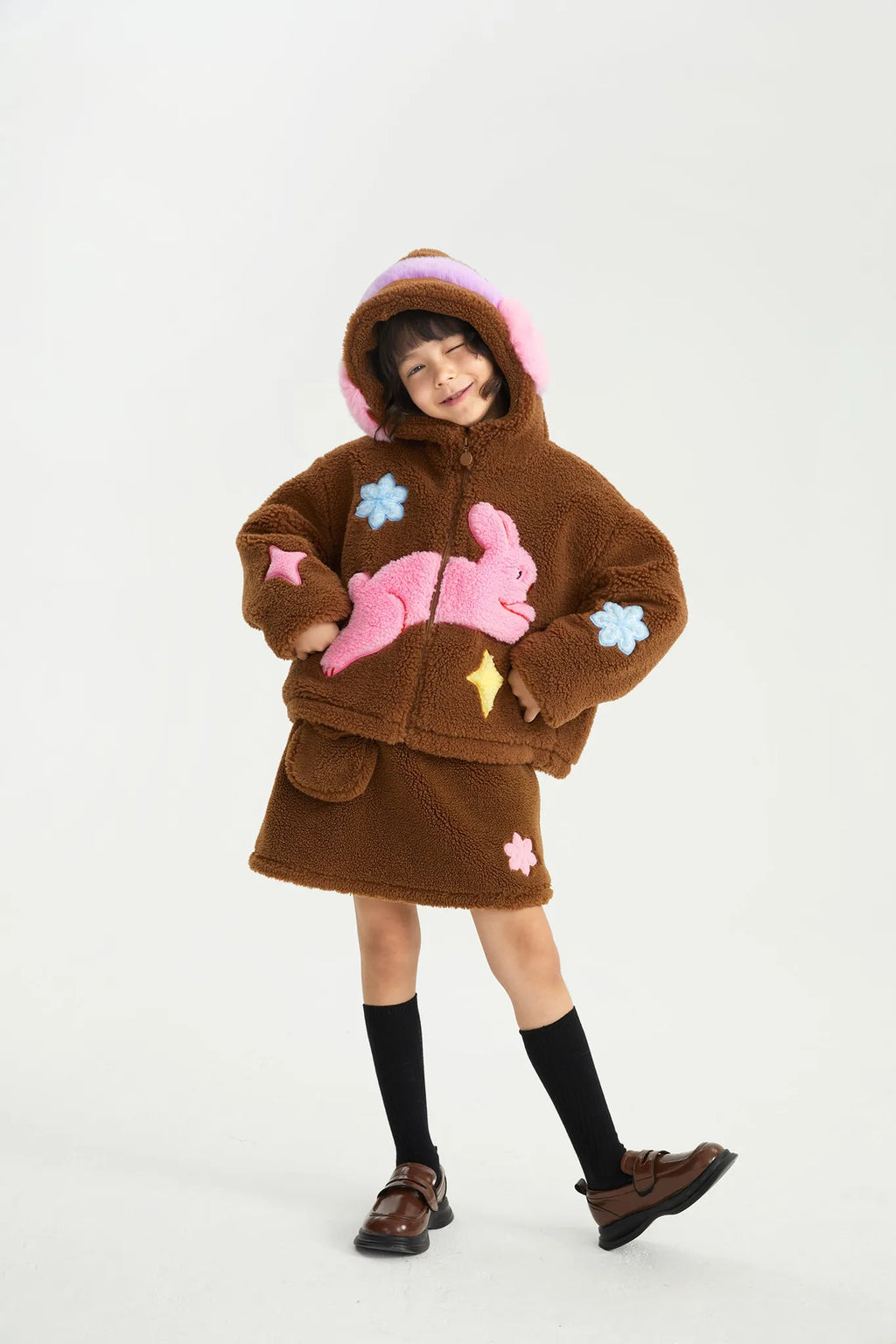 Poco Blush Snowman Wobbler & Star Bunny Sherpa Coat