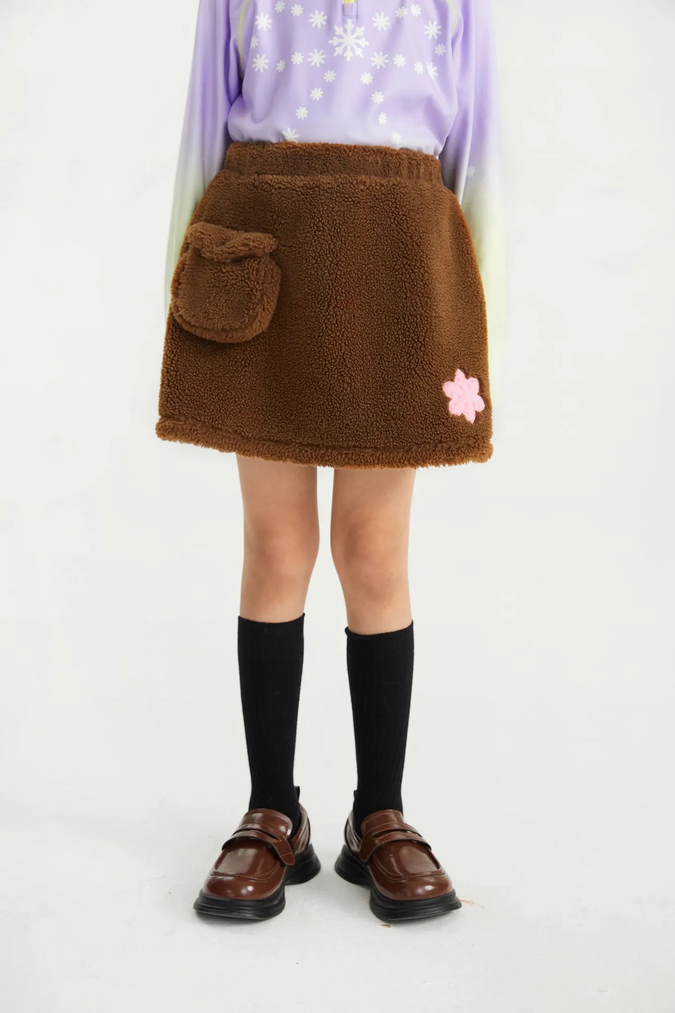 Poco Blush Little Snowflake Sherpa Skirt