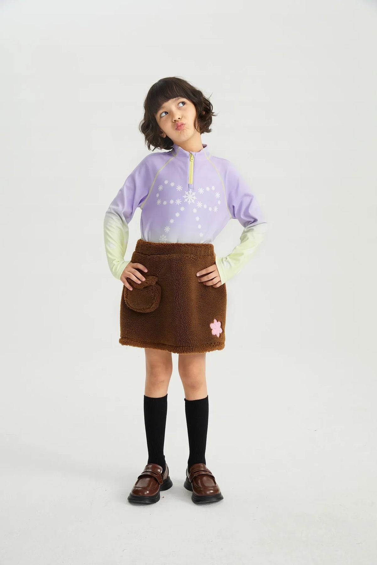 Poco Blush Little Snowflake Sherpa Skirt