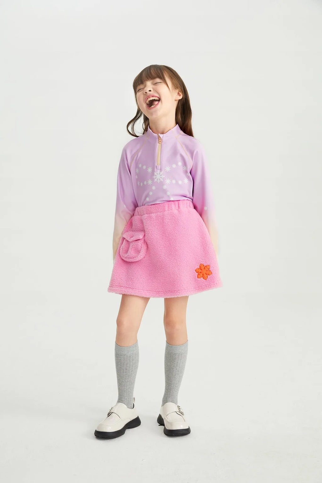Poco Blush Little Snowflake Sherpa Skirt