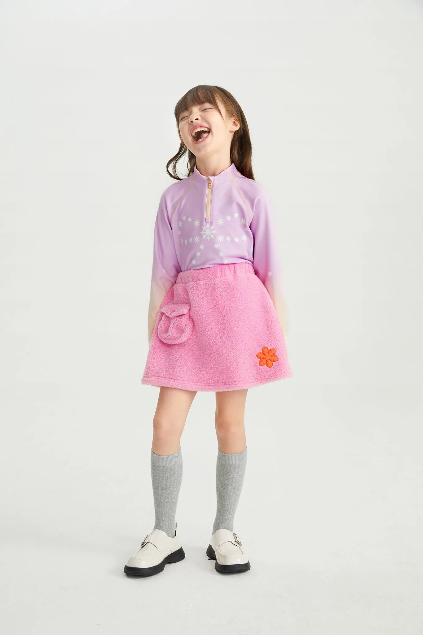 Poco Blush Little Snowflake Sherpa Skirt