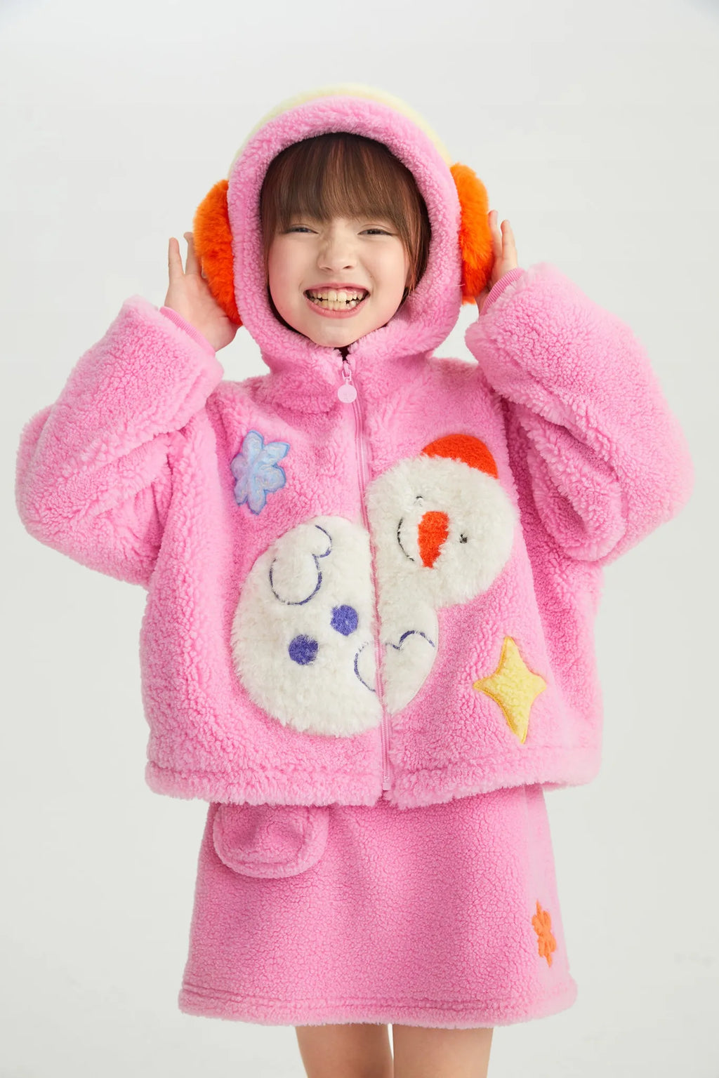 Poco Blush Snowman Wobbler & Star Bunny Sherpa Coat