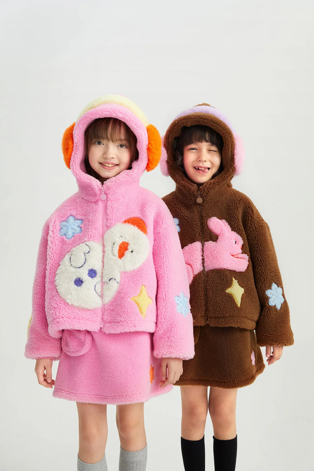 Poco Blush Snowman Wobbler & Star Bunny Sherpa Coat