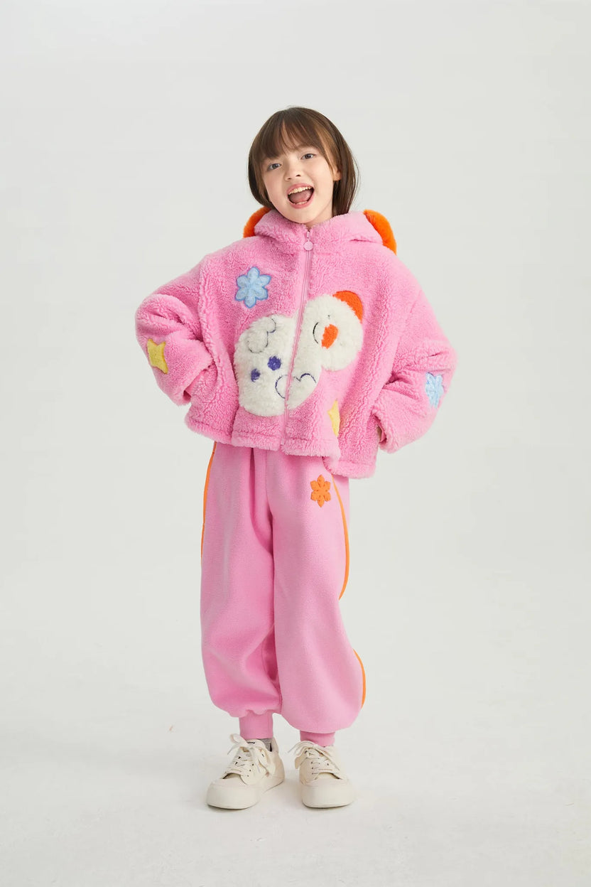 Little Snowflake Fleece Joggers by Poco Blush, image 4