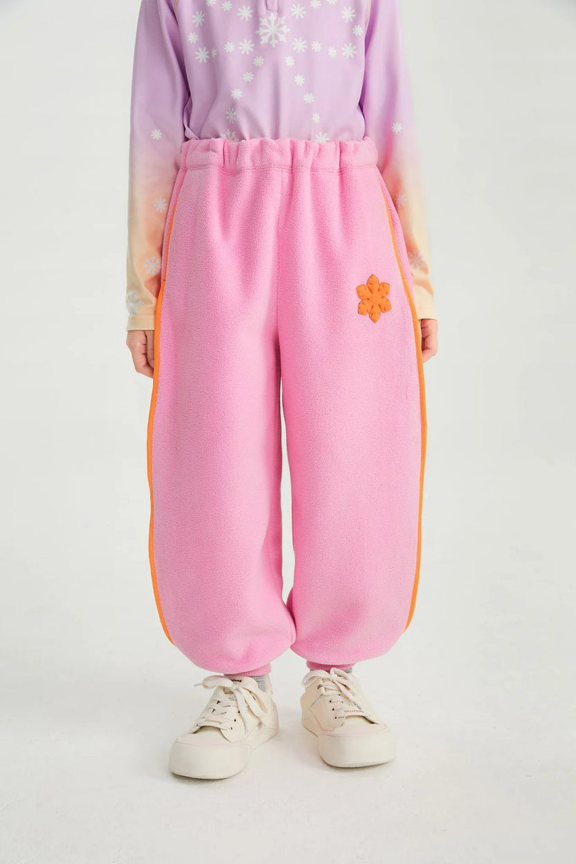 Little Snowflake Fleece Joggers by Poco Blush, image 3