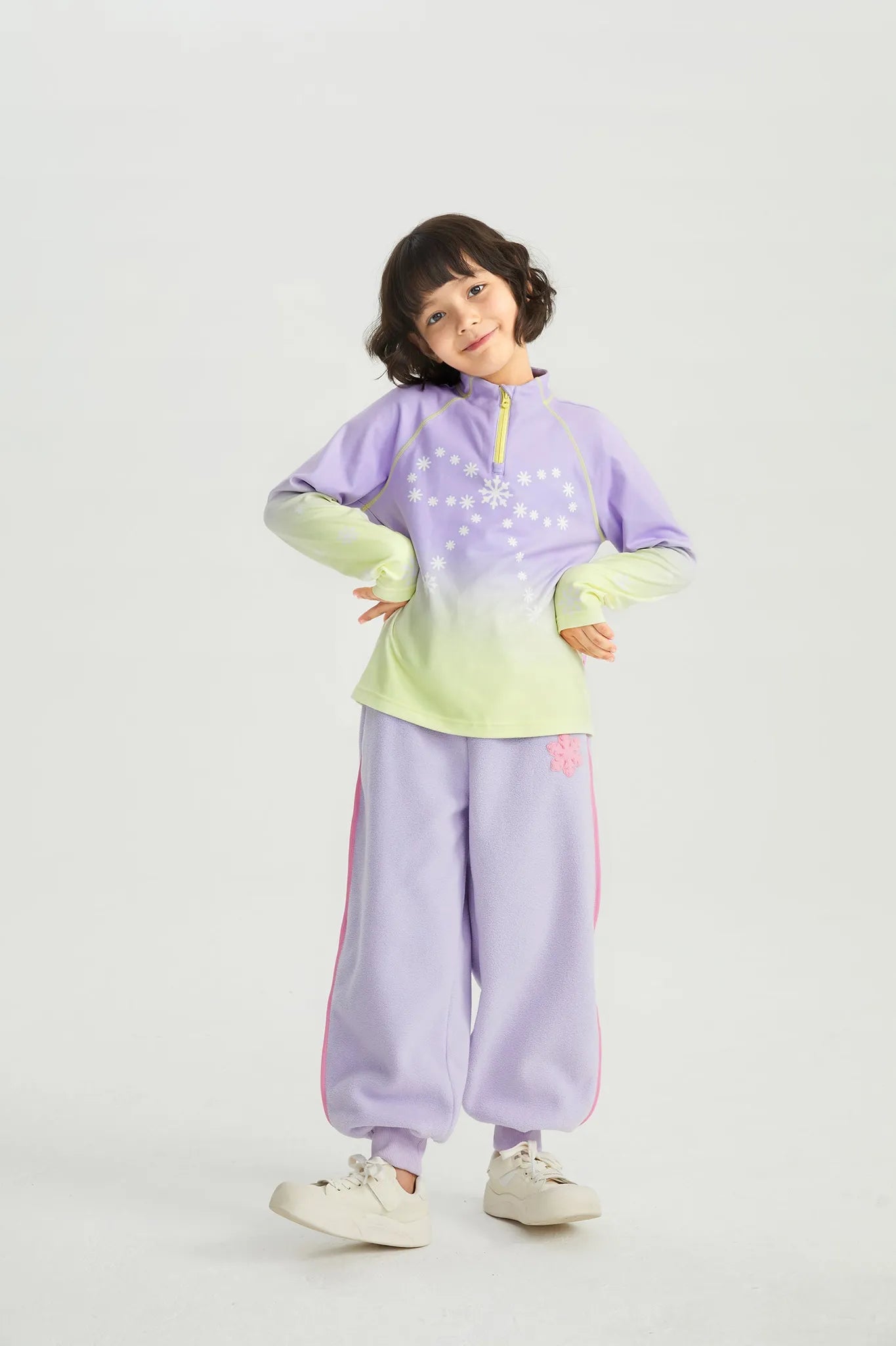 Poco Blush Snow Night Aurora Fleece Base Layer Top