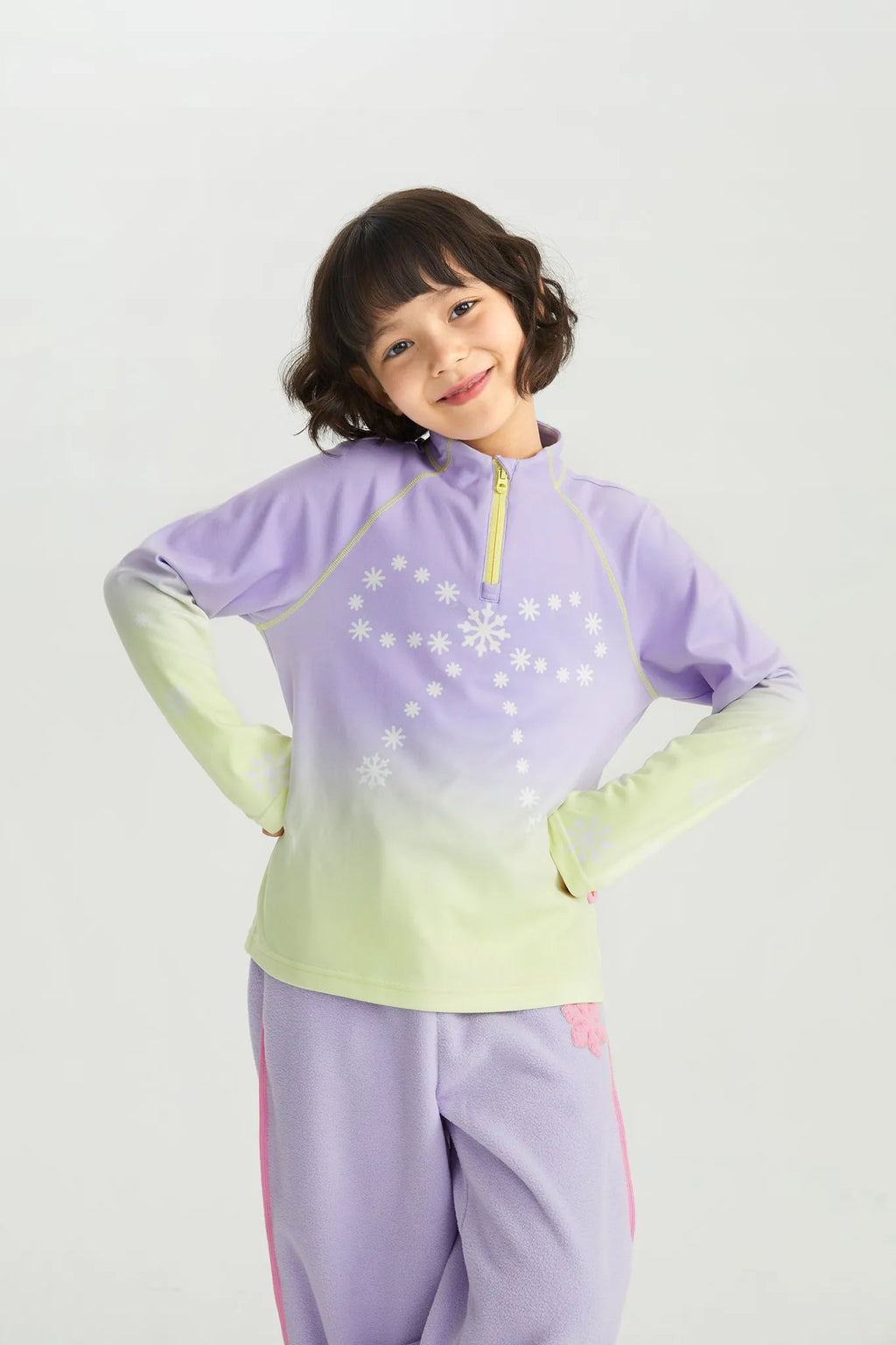 Poco Blush Snow Night Aurora Fleece Base Layer Top