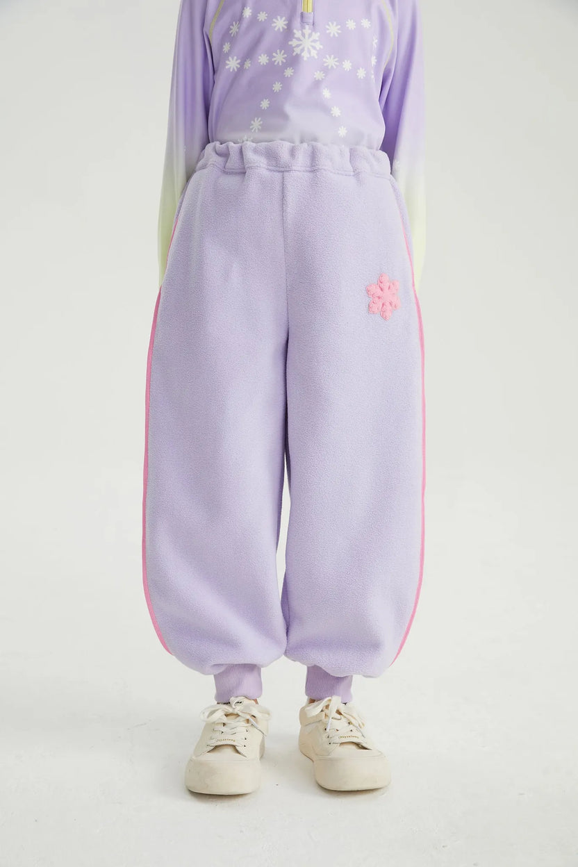 Little Snowflake Fleece Joggers by Poco Blush, image 8