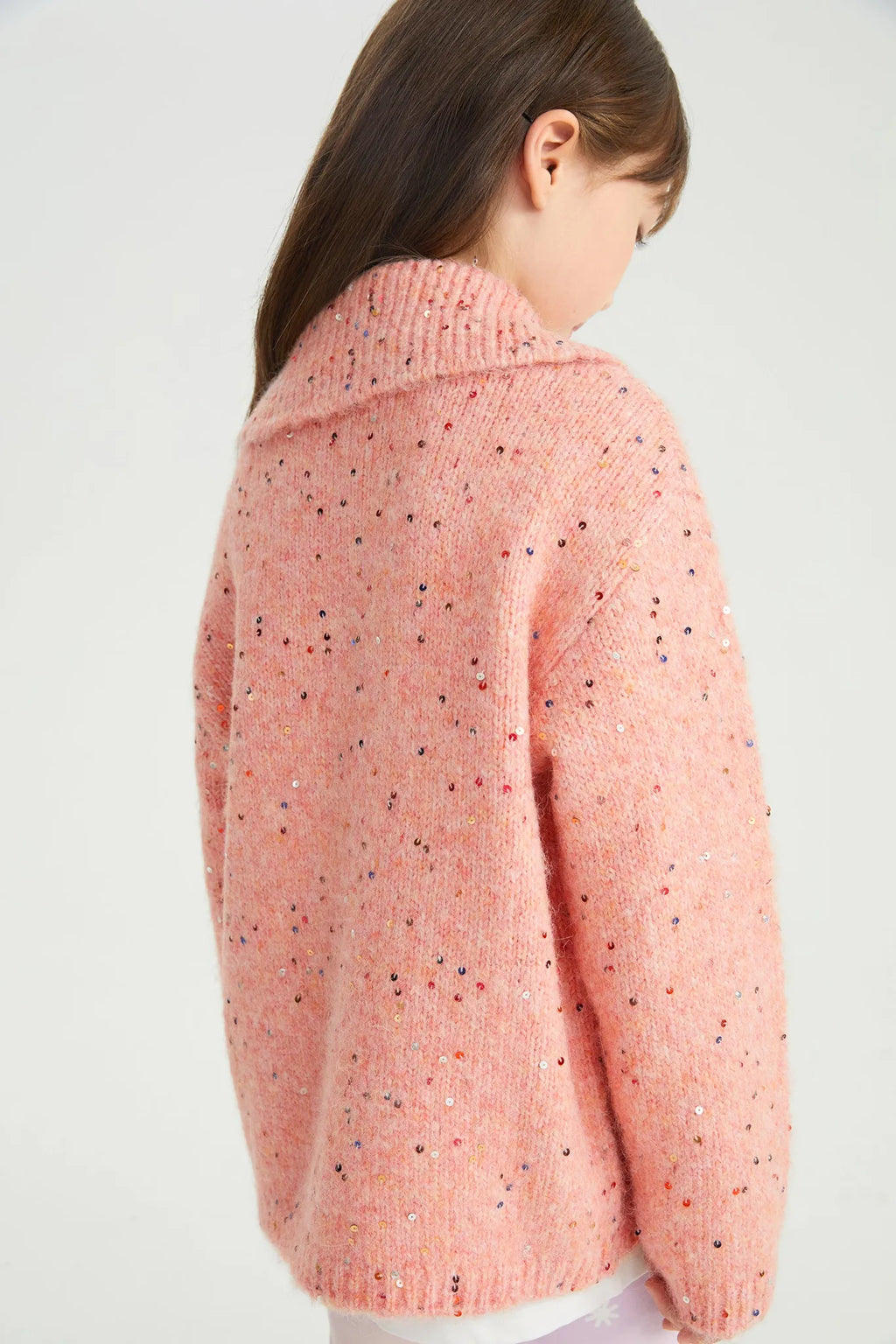 Poco Blush Sparkling Snowman Sequin Sweater