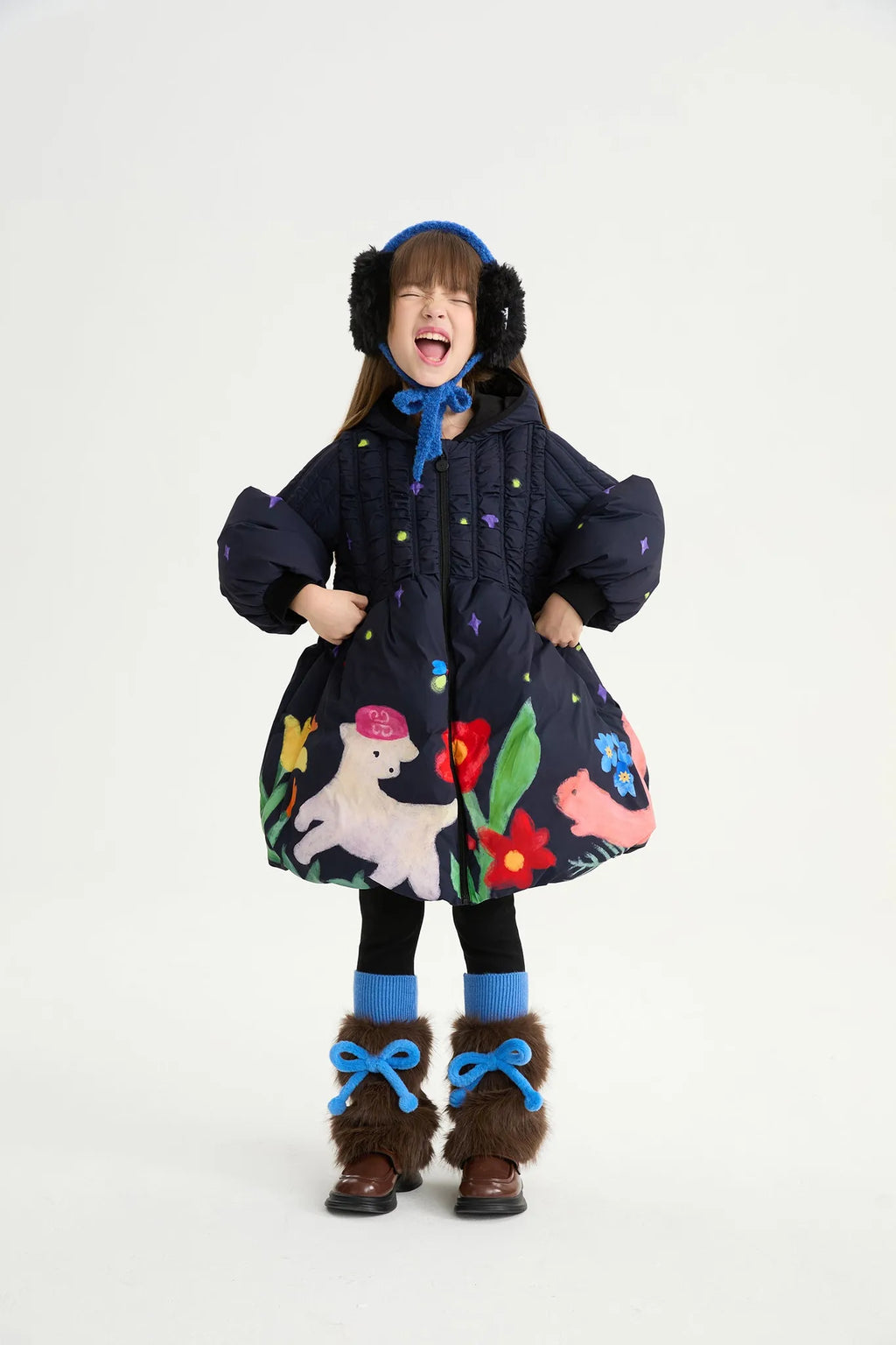 Poco Blush Little Lamb Bow Furry Leg Warmers AW253A05