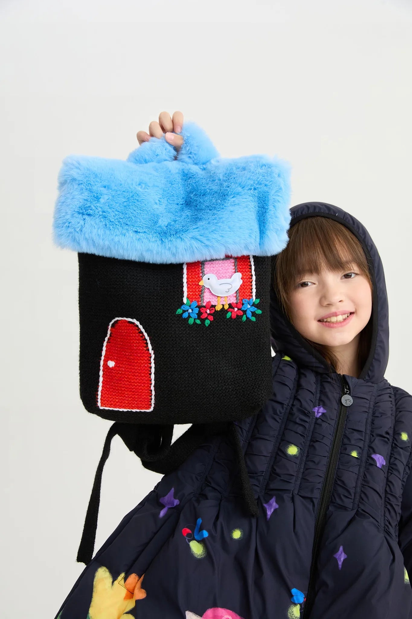 Poco Blush Bird House Knitted Kids Backpack