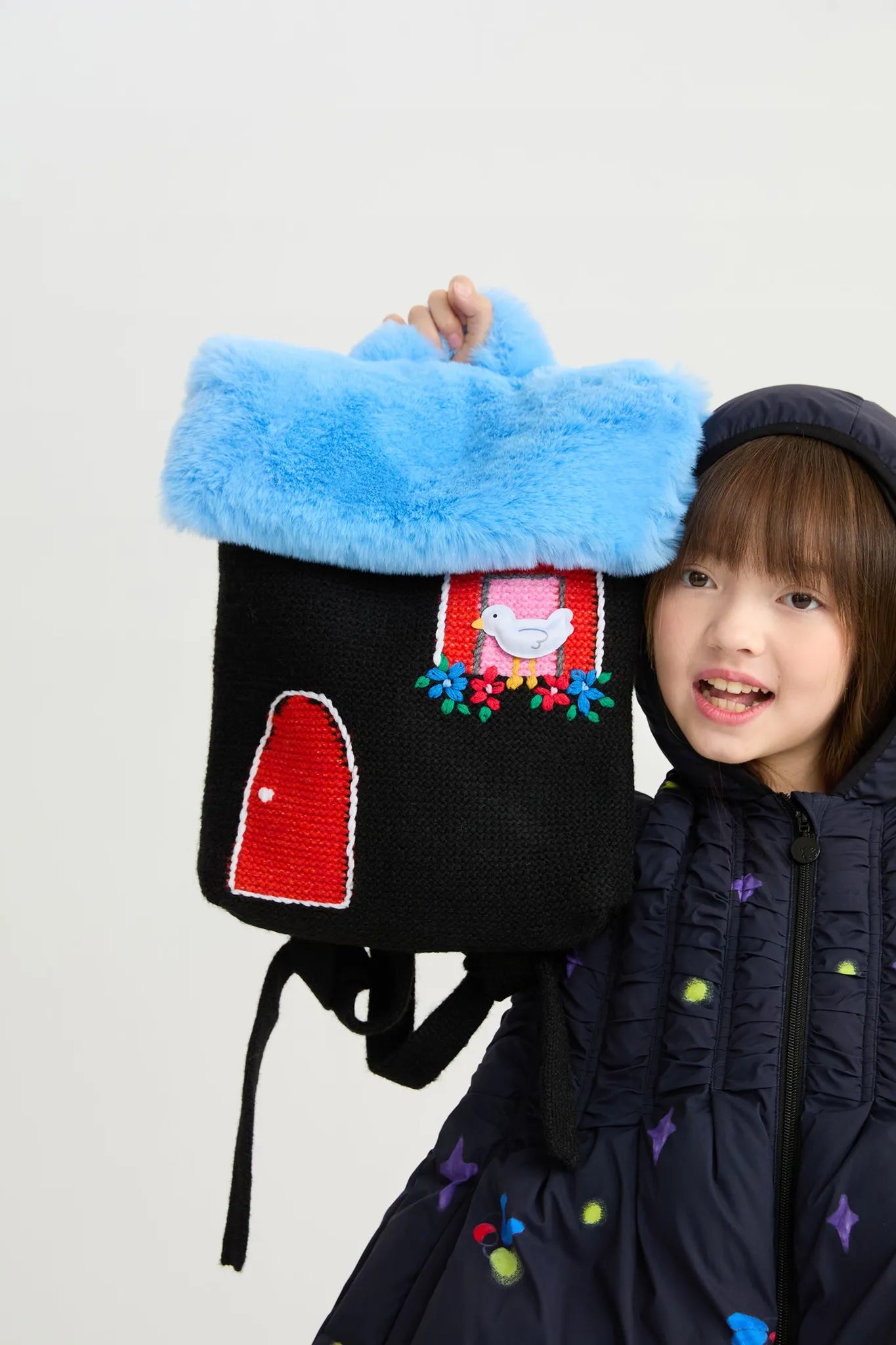 Poco Blush Bird House Knitted Kids Backpack
