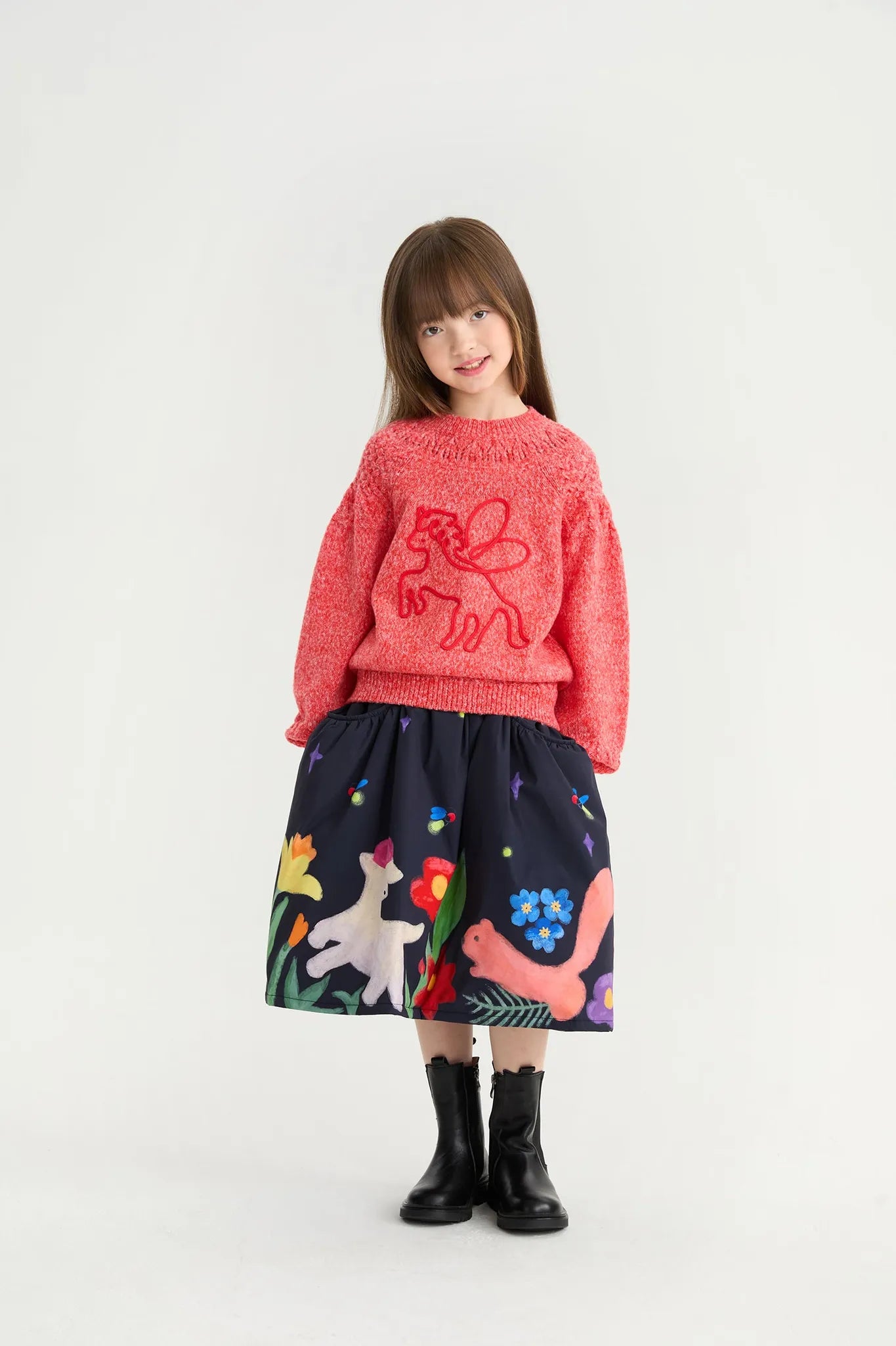 Poco Blush Red Pegasus Cable Knit Sweater