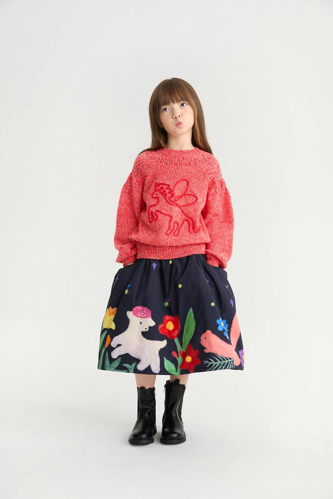 Poco Blush Altay Night Sky Girls Soybean Cotton Skirt
