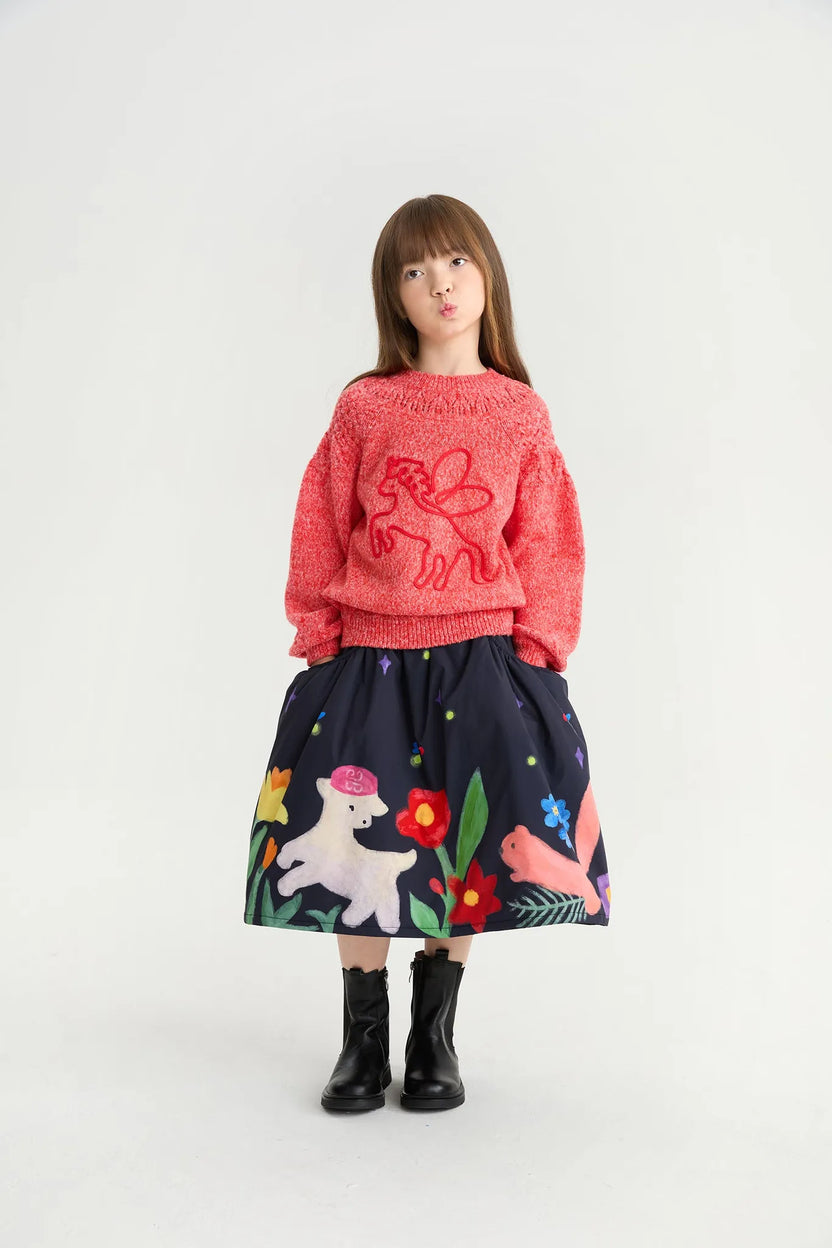 Altay Night Sky Girls Soybean Cotton Skirt by Poco Blush, image 7