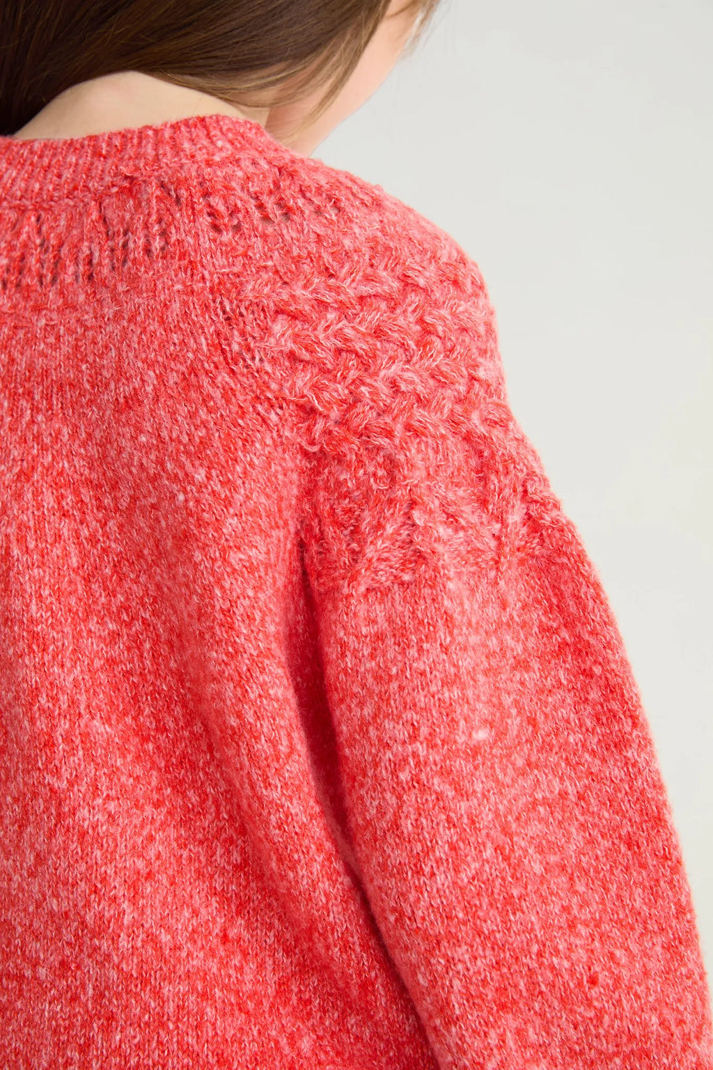 Poco Blush Red Pegasus Cable Knit Sweater