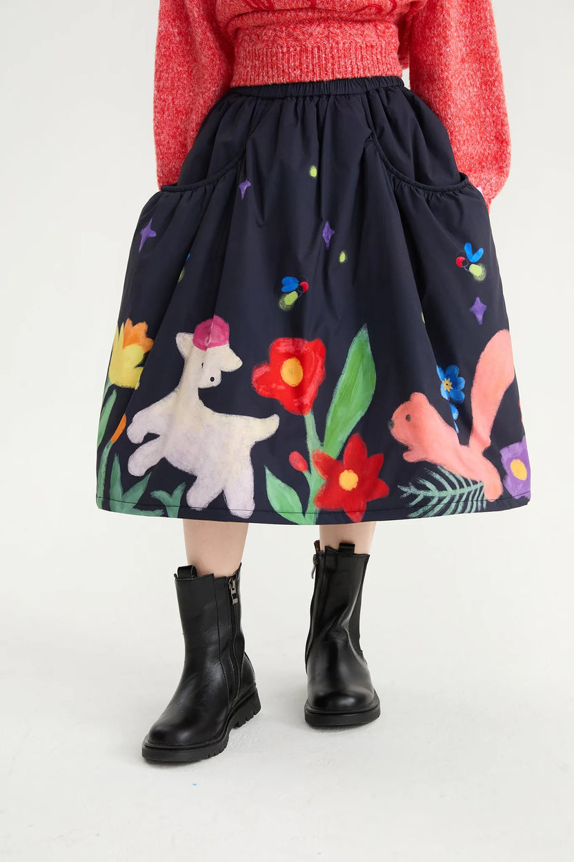 Altay Night Sky Girls Soybean Cotton Skirt by Poco Blush, image 6