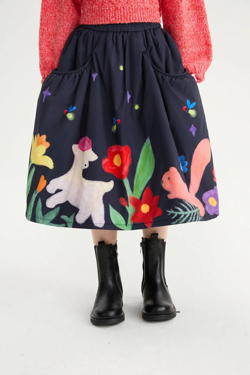 Altay Night Sky Girls Soybean Cotton Skirt by Poco Blush, image 4