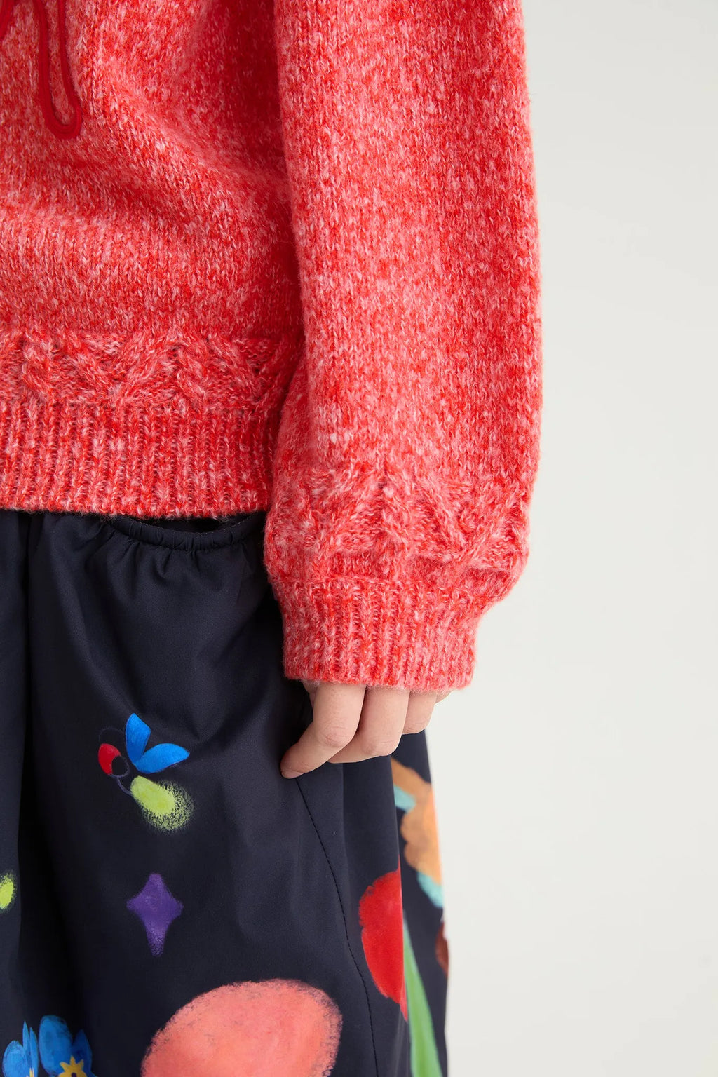 Poco Blush Red Pegasus Cable Knit Sweater