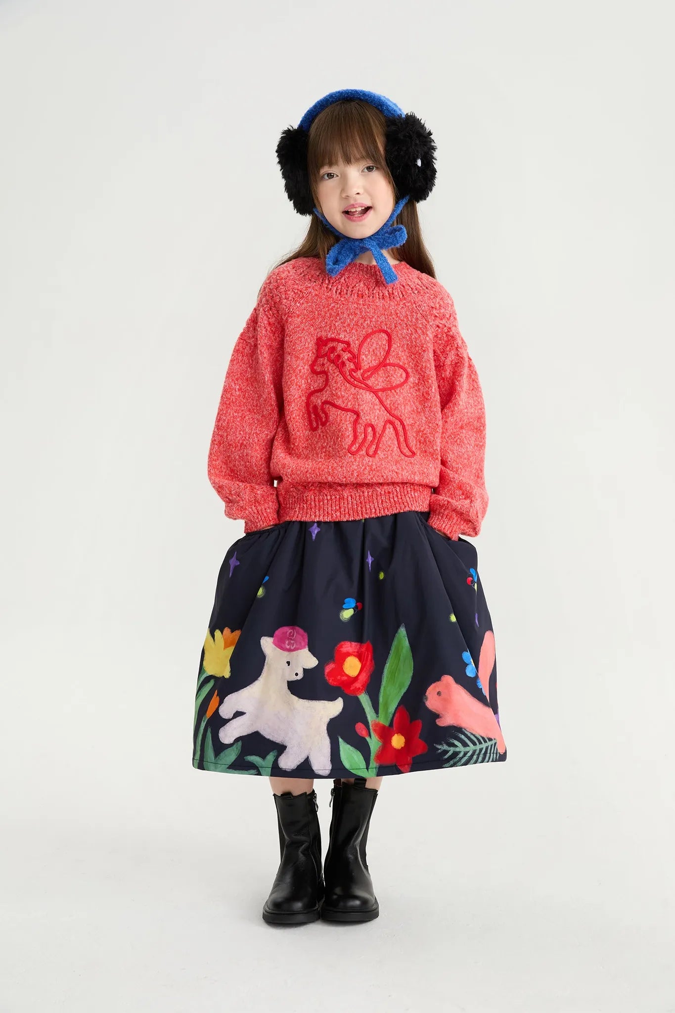 Poco Blush Red Pegasus Cable Knit Sweater