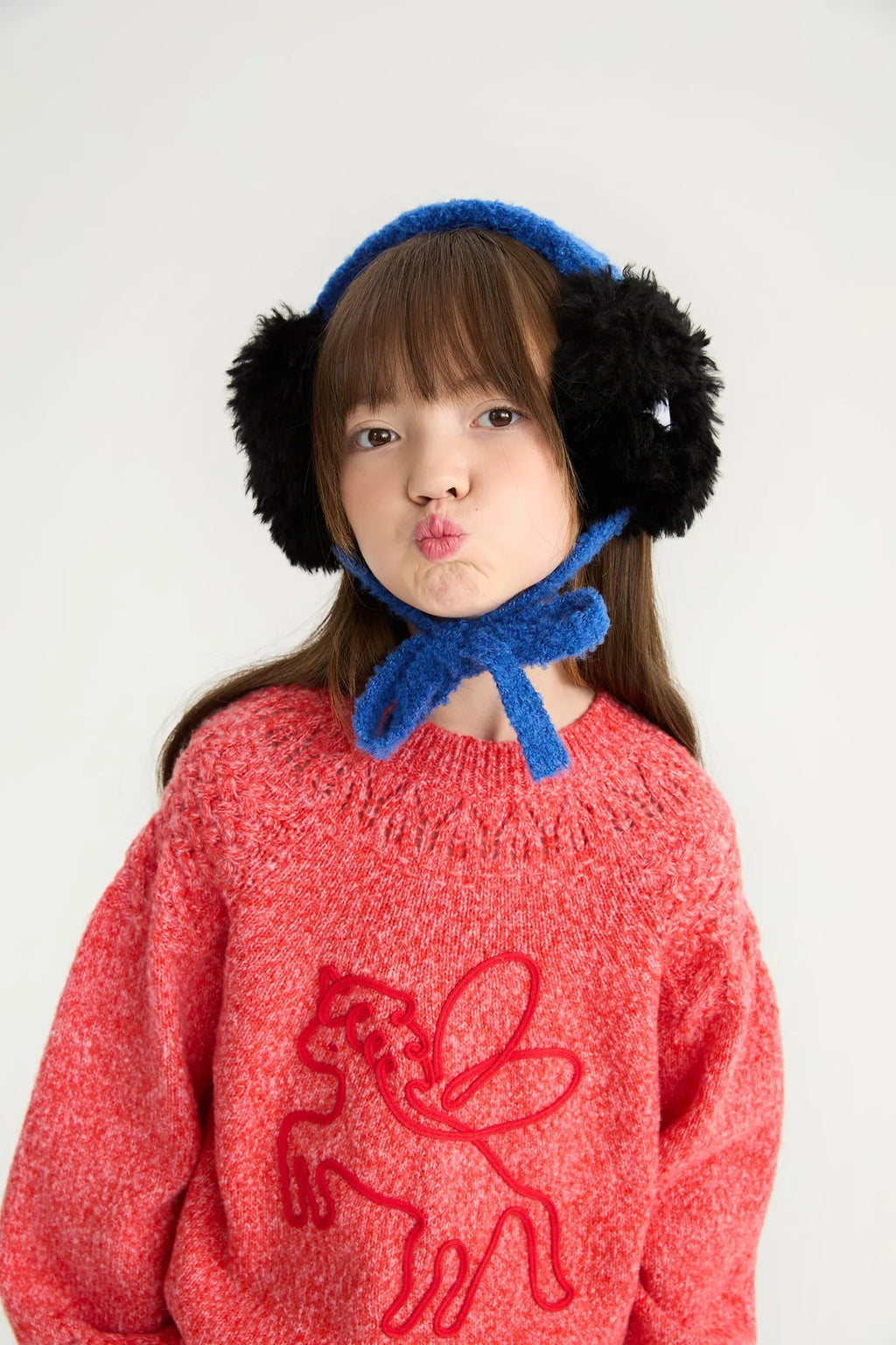 Poco Blush Red Pegasus Cable Knit Sweater