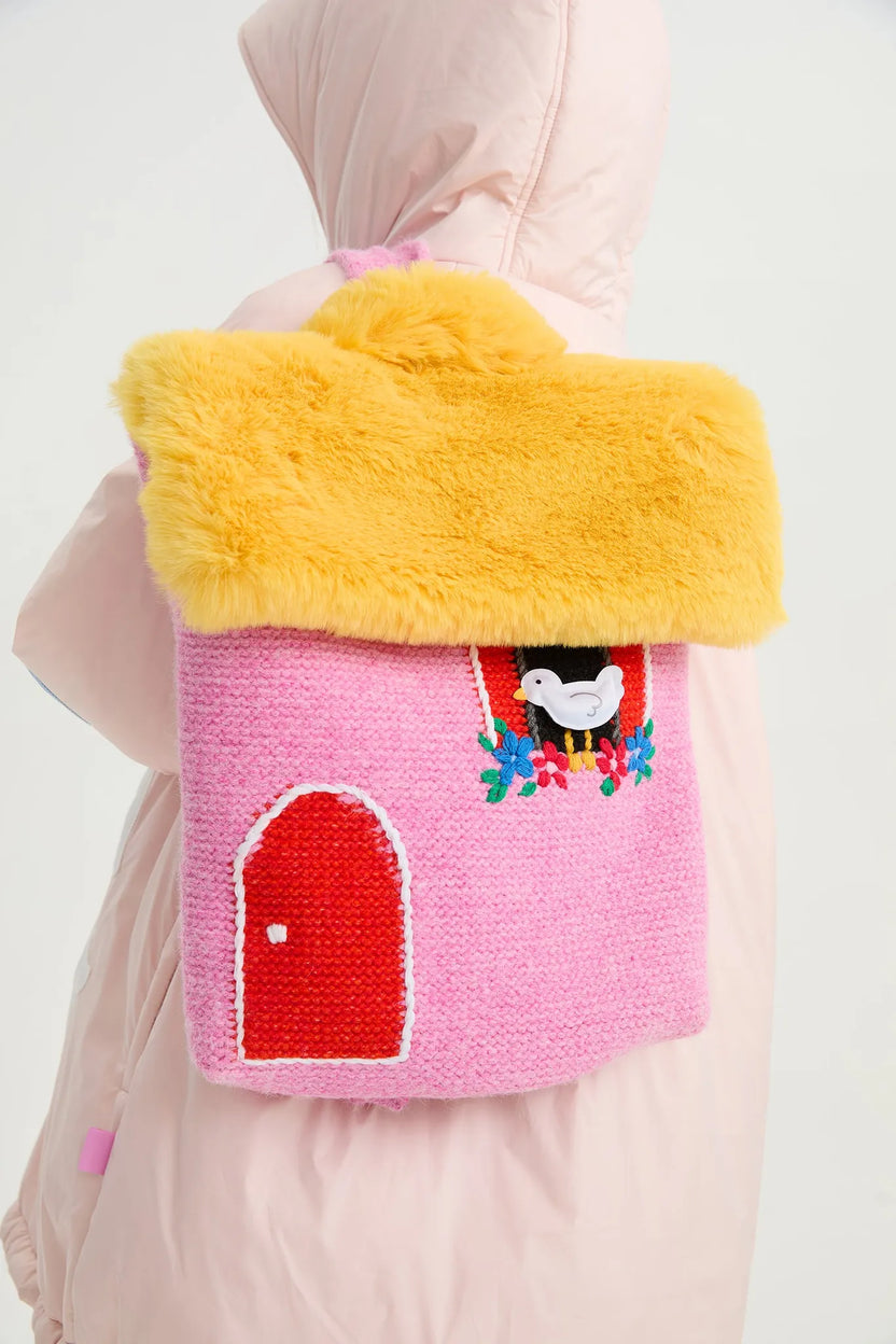 Bird House Knitted Kids Backpack by Poco Blush, image 5