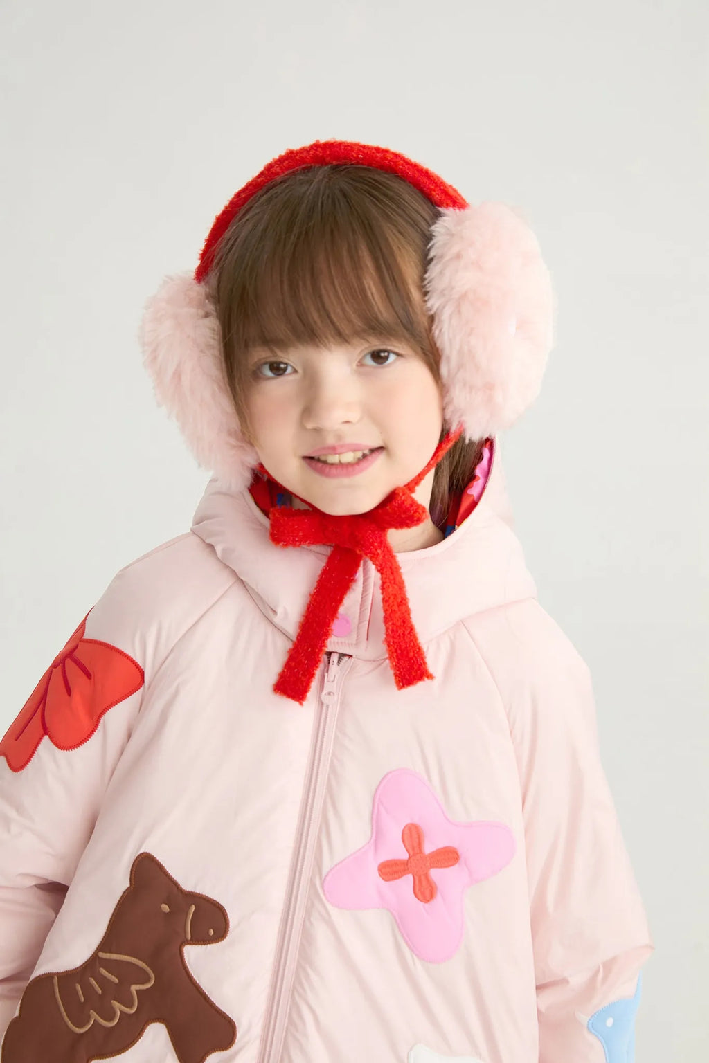 Poco Blush Whispering Bird Kids Furry Earmuffs