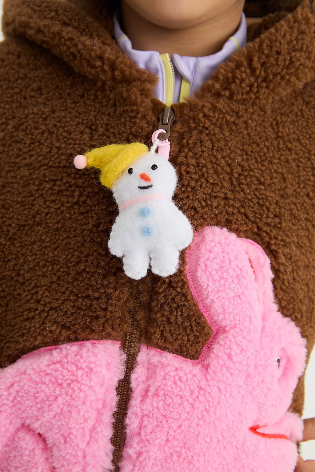 Snowman Wobbler & Star Bunny Sherpa Gilet by Poco Blush, image 11