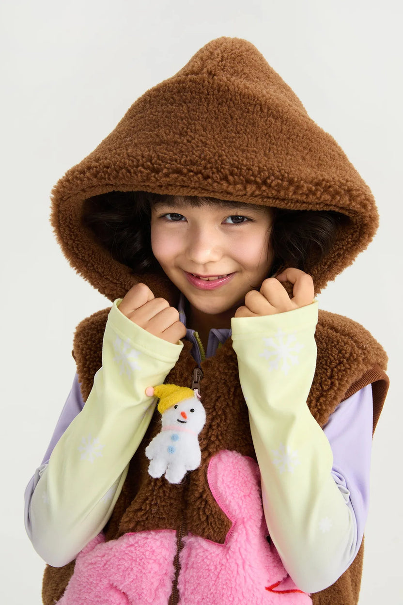Snowman Wobbler & Star Bunny Sherpa Gilet by Poco Blush, image 8